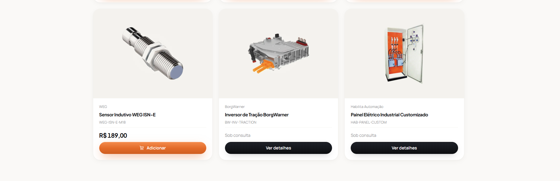 Grid de produtos